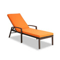 Verstellbare Sonnenliege aus Aluminium mit Polyesterbezug in Orange