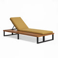 Gartenliege Stahl Holz Braun 200x70x35 cm