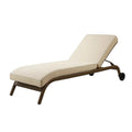 Outdoor-Liege aus Aluminium und Rattan Beige mit Rädern