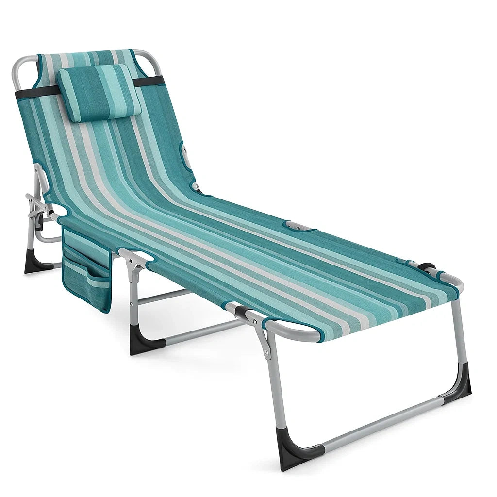Klappbare Aluminium-Sonnenliege mit Polyesterstreifen, 190 cm