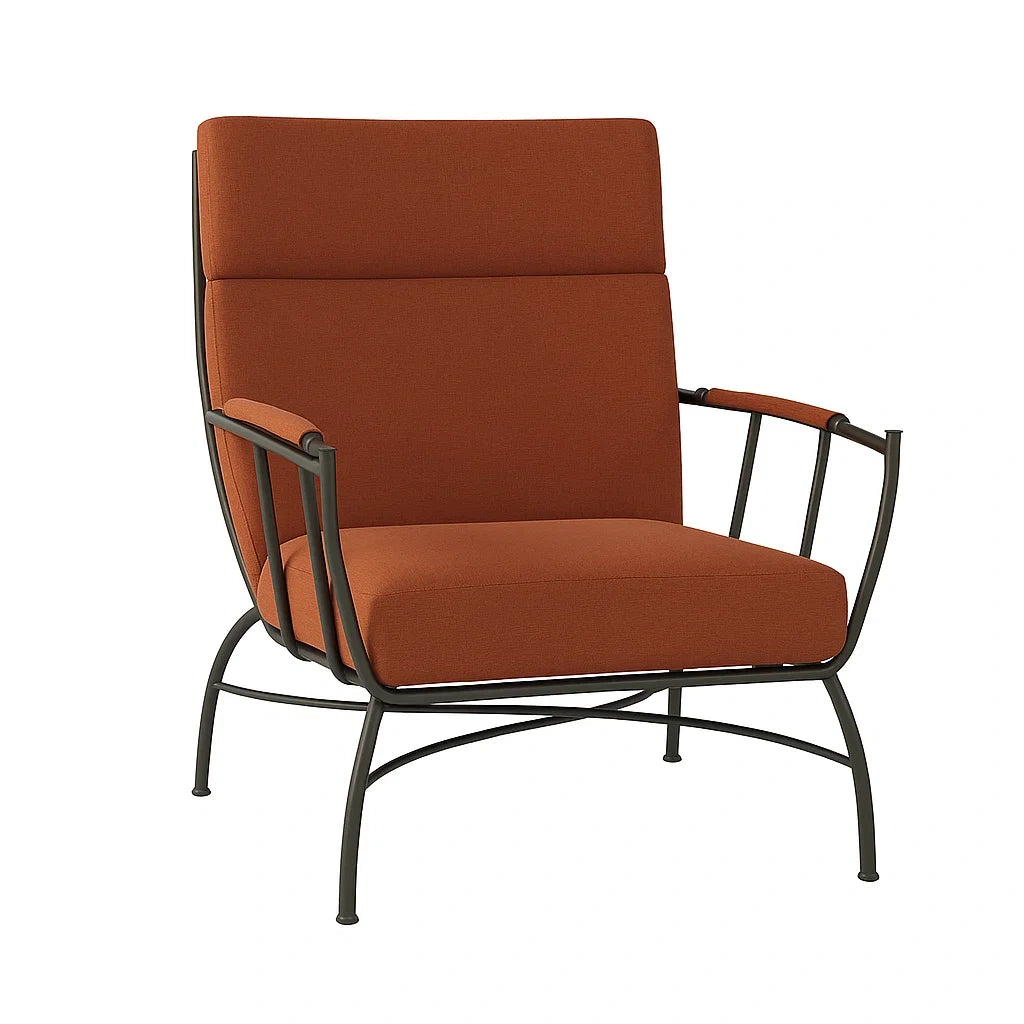 Stoffsessel mit Stahlrahmen Orange 85x80x95 cm