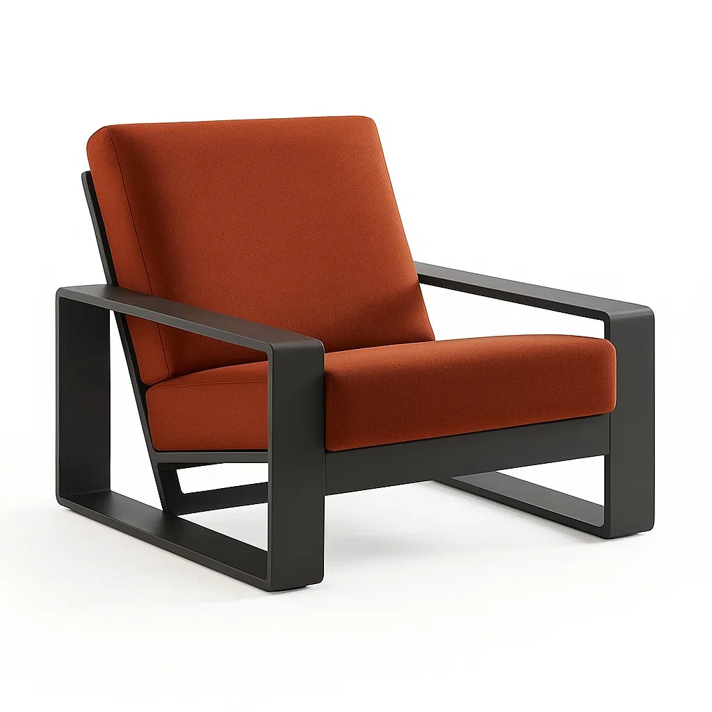 Polstersessel Metallrahmen Orange 80x85x75cm