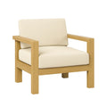 Polstersessel mit Holzrahmen und Baumwollbezug Beige