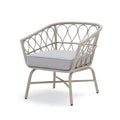 Rattan Stuhl Hellgrau mit Polster 67x72x76 cm