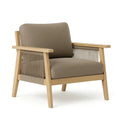 Sessel mit Holzrahmen und Polyesterstoff in Beige