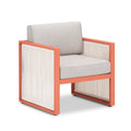 Sessel aus Aluminium mit Polyesterbezug in Orange und Grau