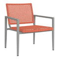 Gartenstuhl Aluminium mit Polypropylen Geflecht Grau Orange