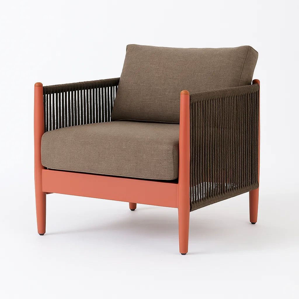 Outdoor-Sessel Aluminium Braun/Orange