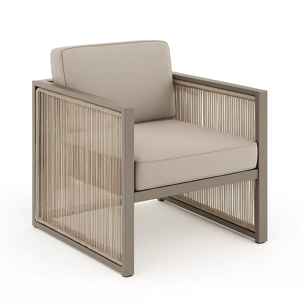 Outdoor-Sessel Aluminium Taupe Polyester